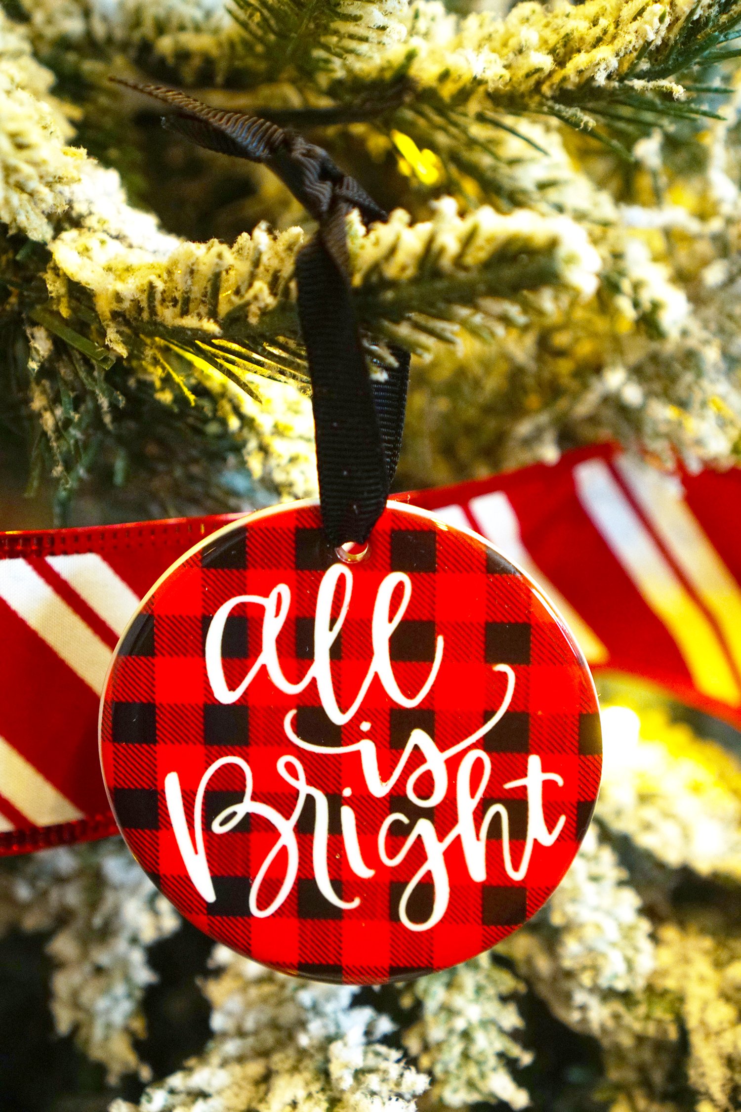 all is bright christmas tree ornament