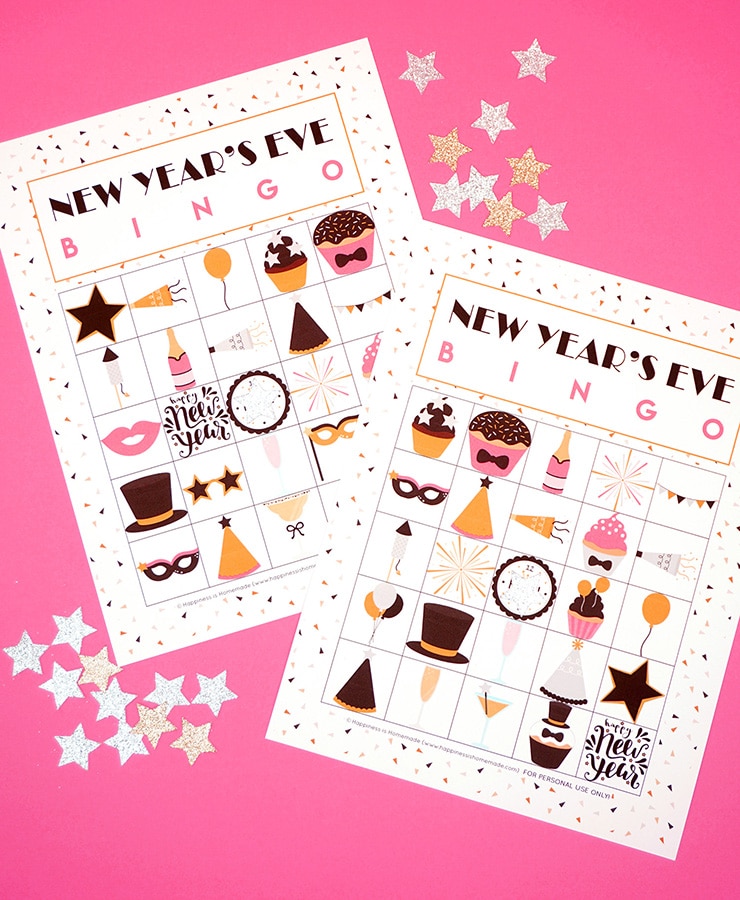 new years eve printable bingo game