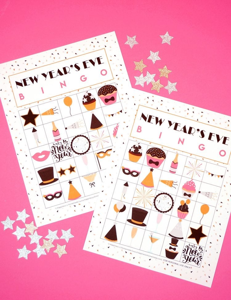 new years eve printable bingo game