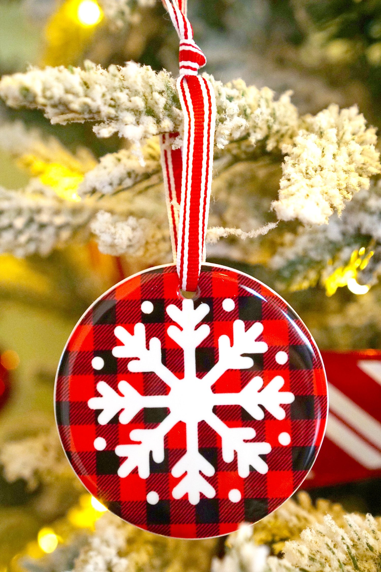 personalized snowflake christmas ornament
