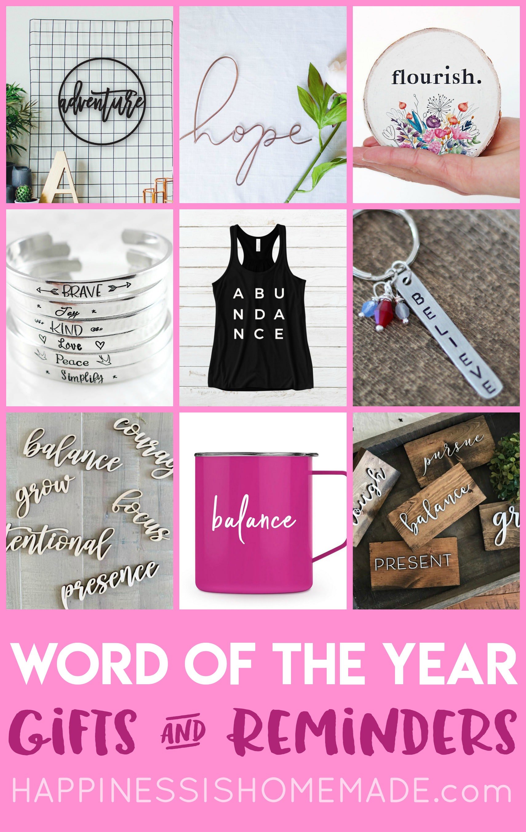 Word of the Year Gifts & Reminders