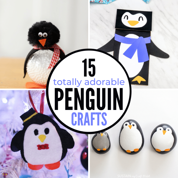 15 totally adorable penguin crafts pin graphic