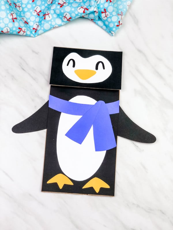 penguin made from paper bag