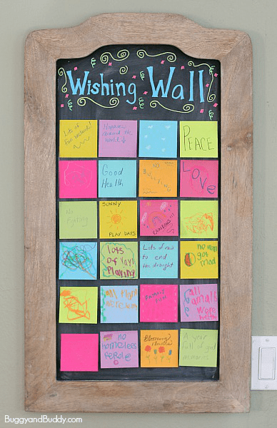 wishing wall new years wishes kids activity