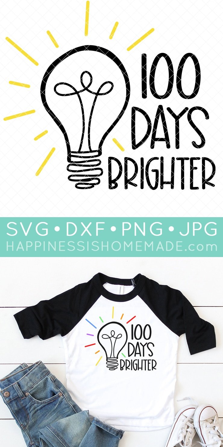 100 days brighter svg files for 100th day of school