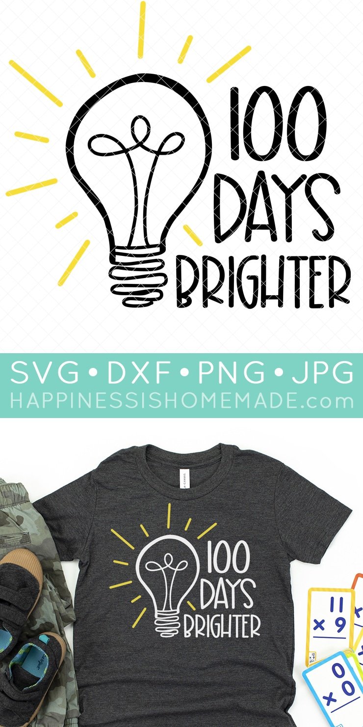 100 days brighter svg files for 100th day of school