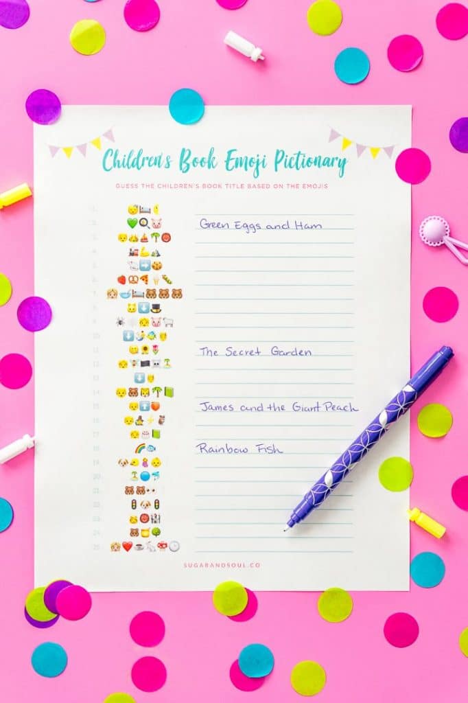printable emoji game for baby showers
