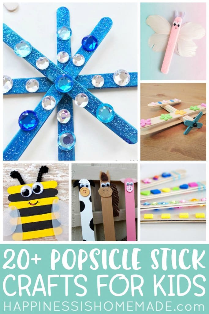 20+ popsicle stick crafts for kids pin graphic