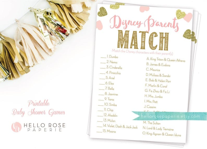 printable disney name match game 