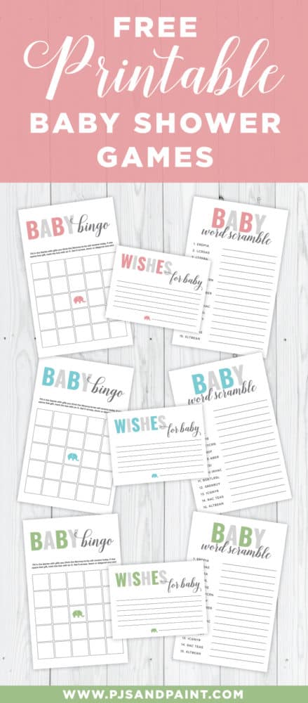 free printable baby shower games bundle