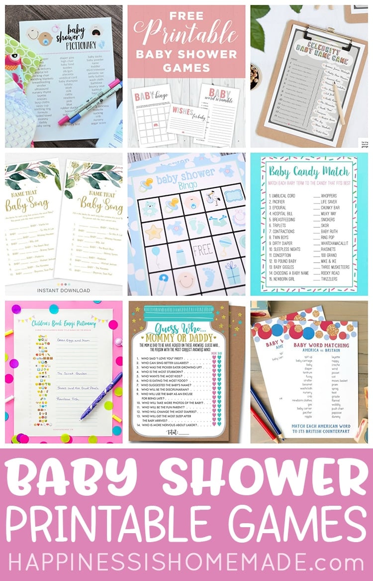 baby shower printable games