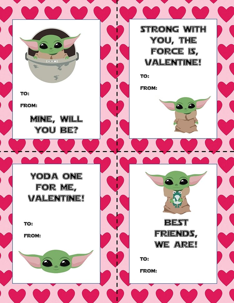 free printable valentines day cards for kids star wars themed