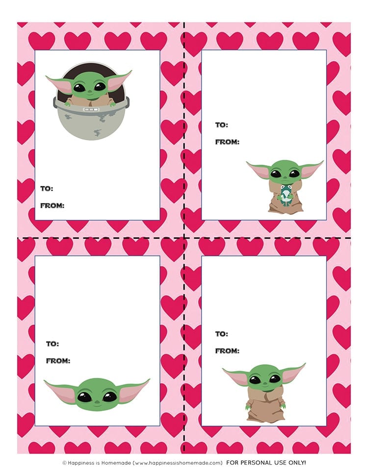 baby yoda valentines cards