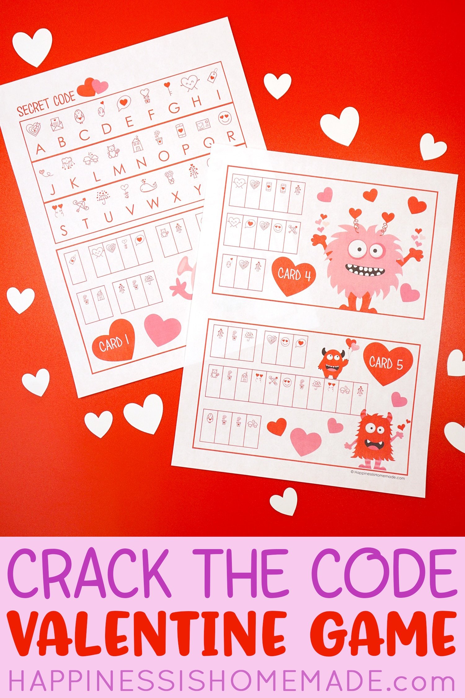 printable valentines monster crack the code game