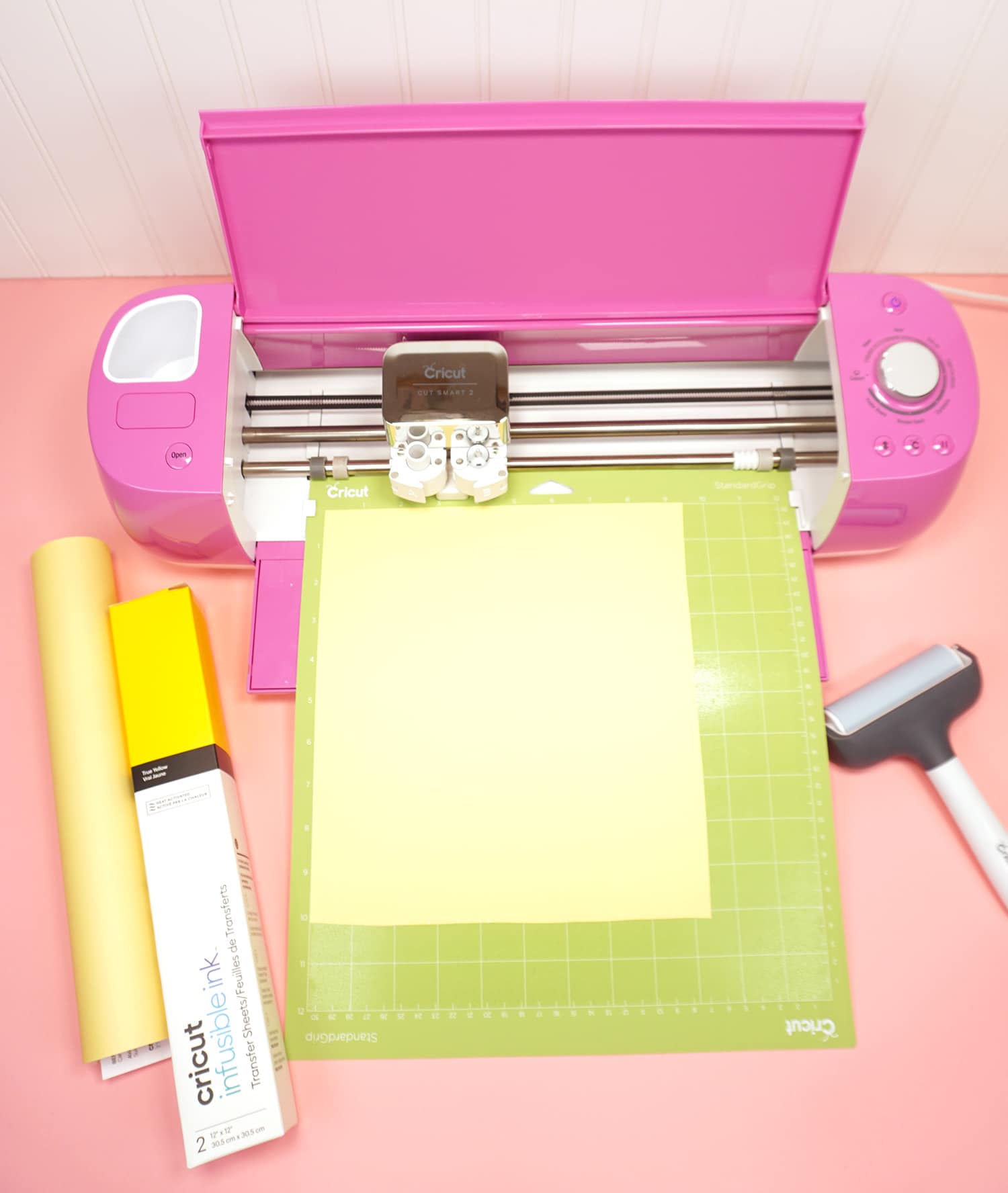 cutting yellow infusible ink material with cricut machine