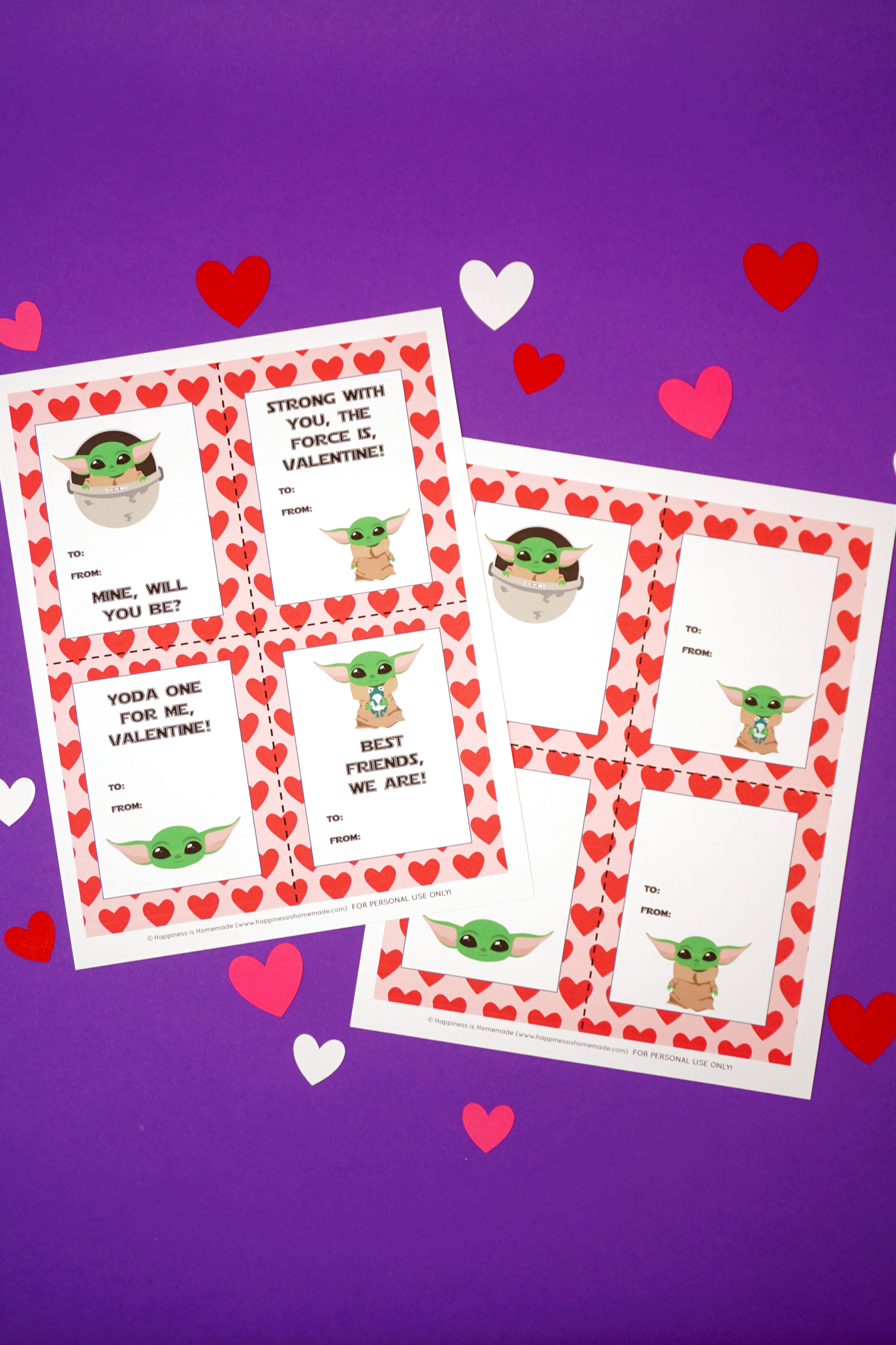 Baby Yoda Valentines Cards