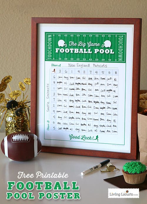 free printable football game pool poster