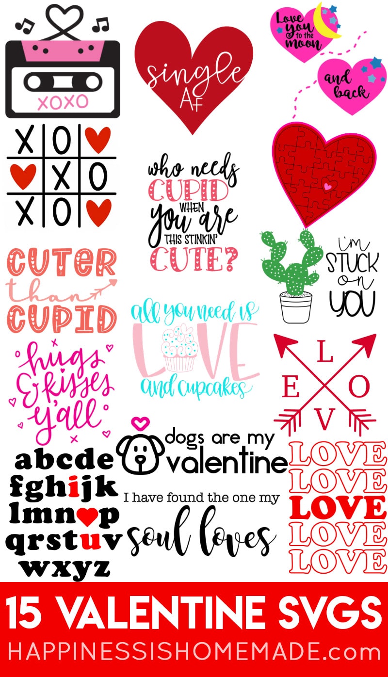 Download Free 15 Free Valentine Svg Files Happiness Is Homemade PSD Mockup Template