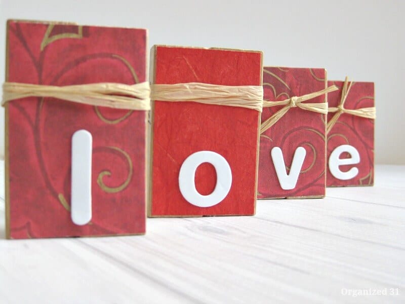 recycled block love letters 