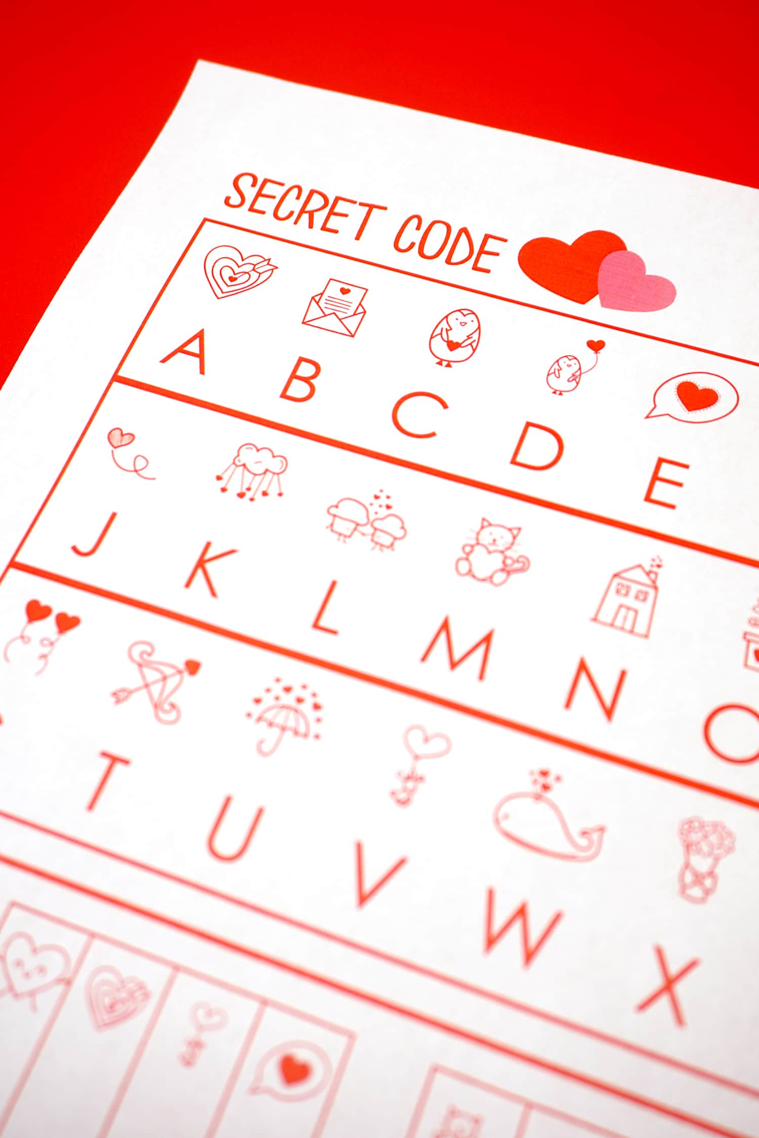 secret code on printable game