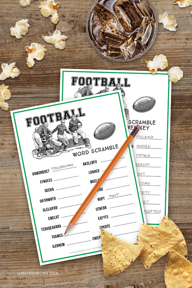 football word scramble games