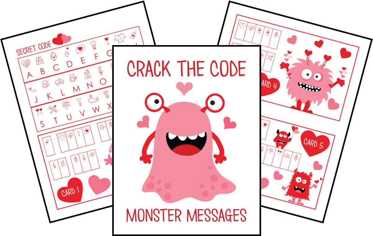 crack the code monster printable game for kids