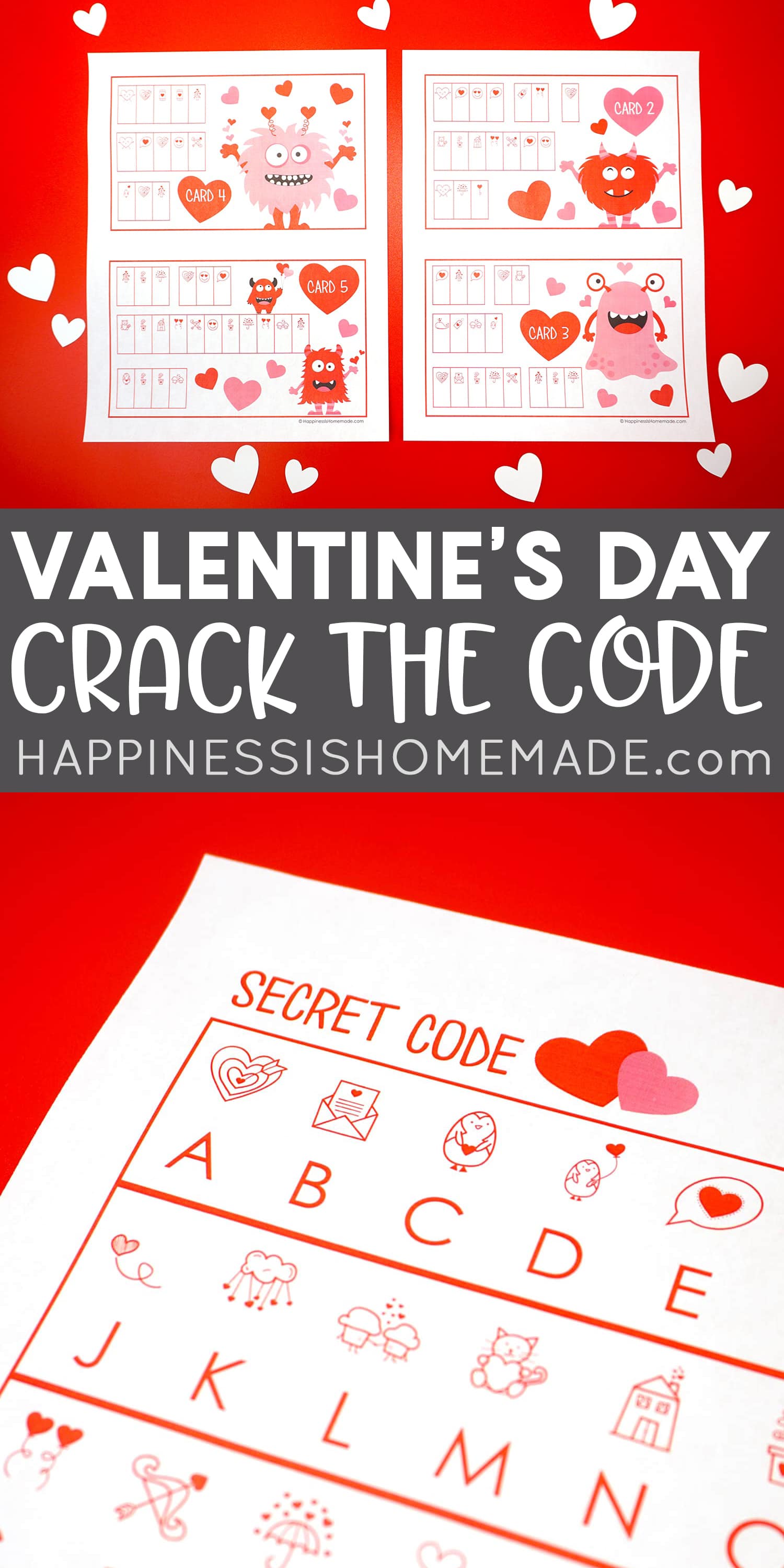 Printable Valentine's Day Game for Kids Crack the Code Happiness is