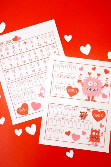 printable valentines day games for kids monster crack the code