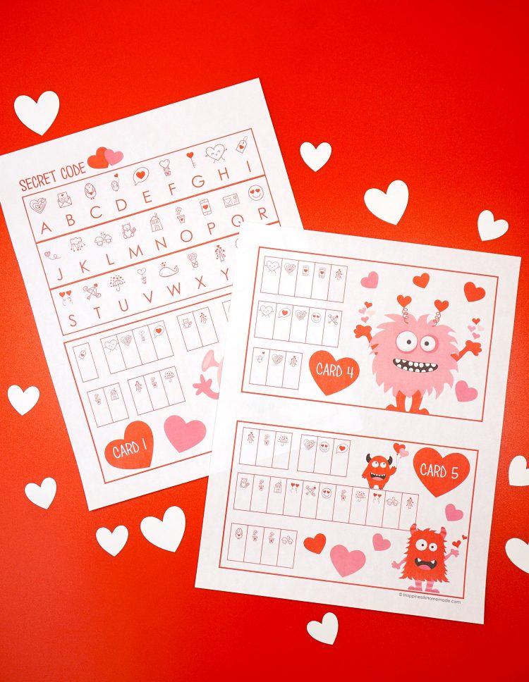 printable valentines day games for kids monster crack the code