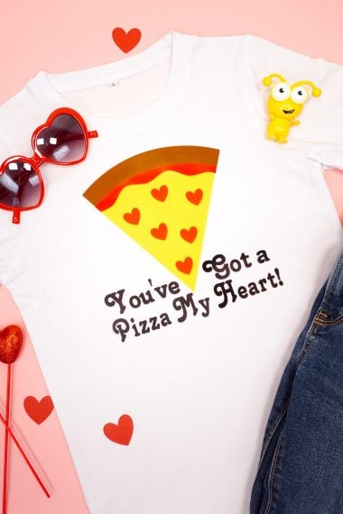 youve got a pizza my heart svg file on tshirt with accessories