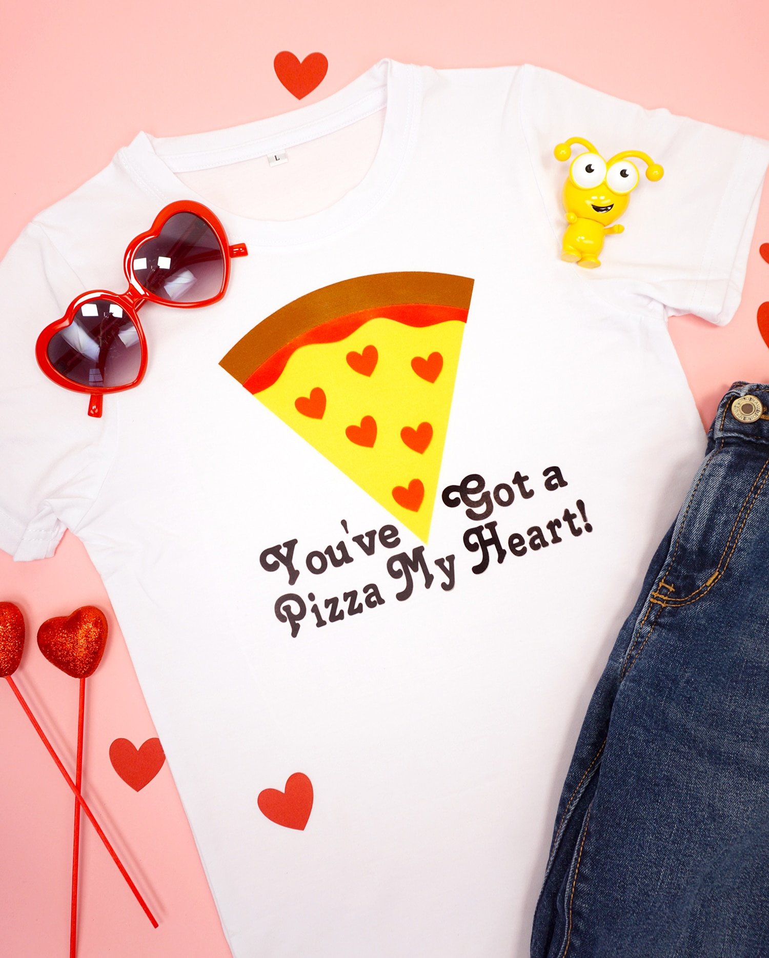 youve got a pizza my heart svg file on tshirt with accessories