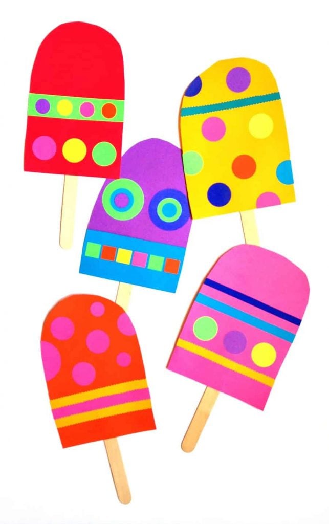 craft sticks made into fun bright colored popsicles