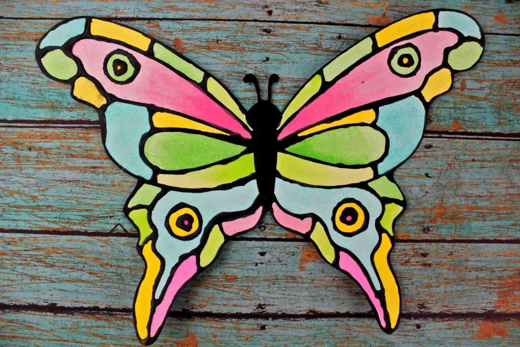 butterfly black glue kids craft