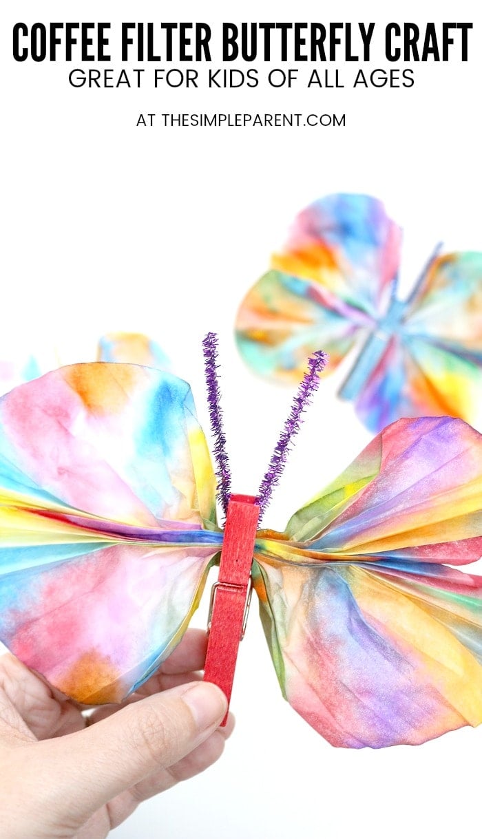 colorful coffee filter butterflies 