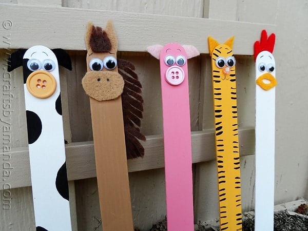 craft sticks made into barn animals