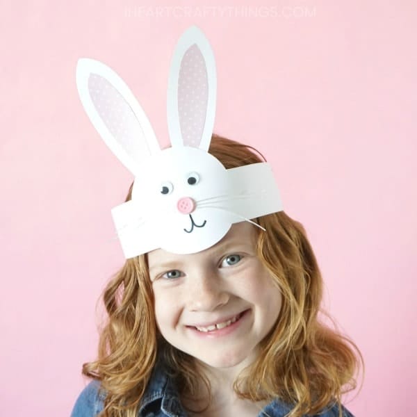 easter bunny headband worn by girl