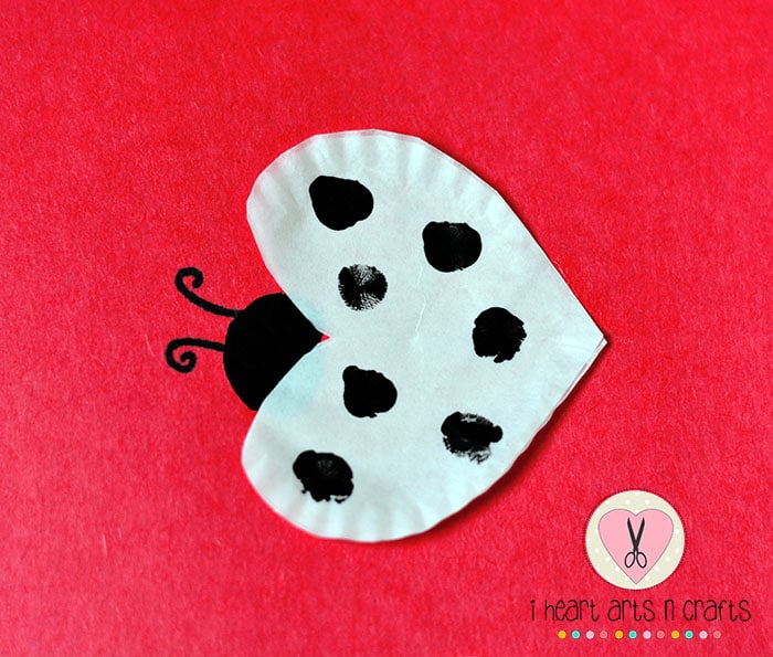 fingerprint spotted ladybug heart craft