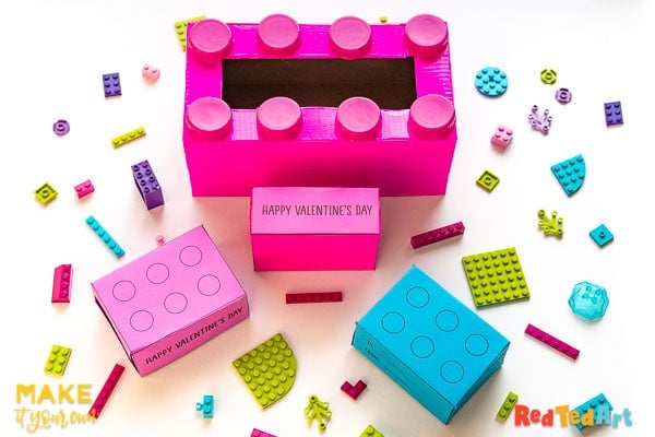 DIY lego valentine card box for kids