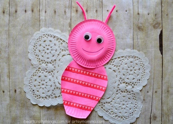 paper plate and doily butterfly kids craft