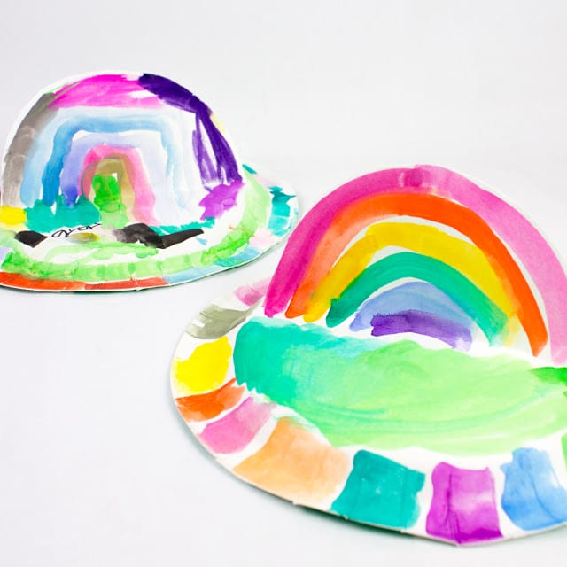 pop up paper plate rainbow crafts