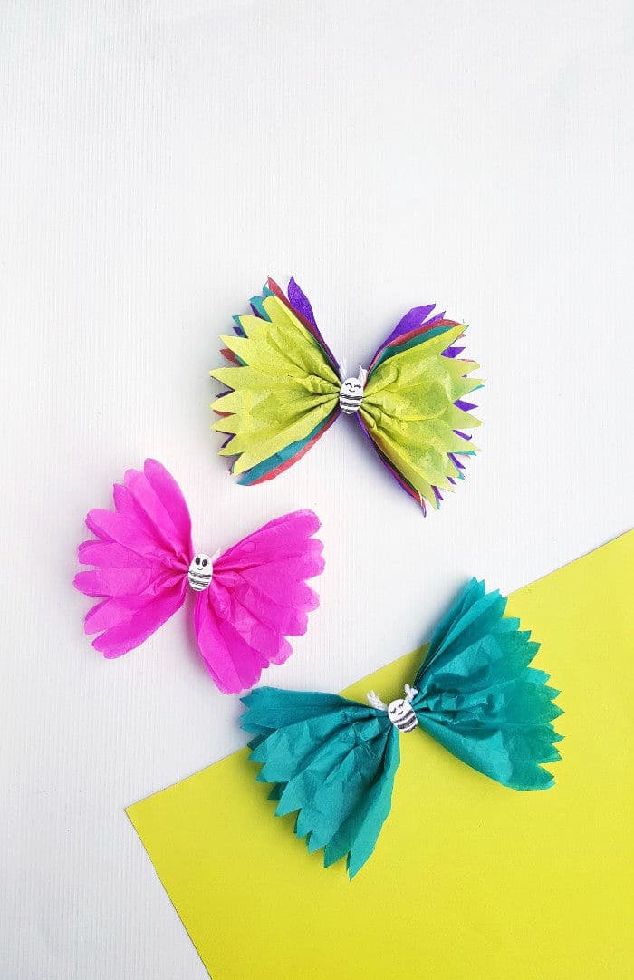 colorful tissue paper butterflies 