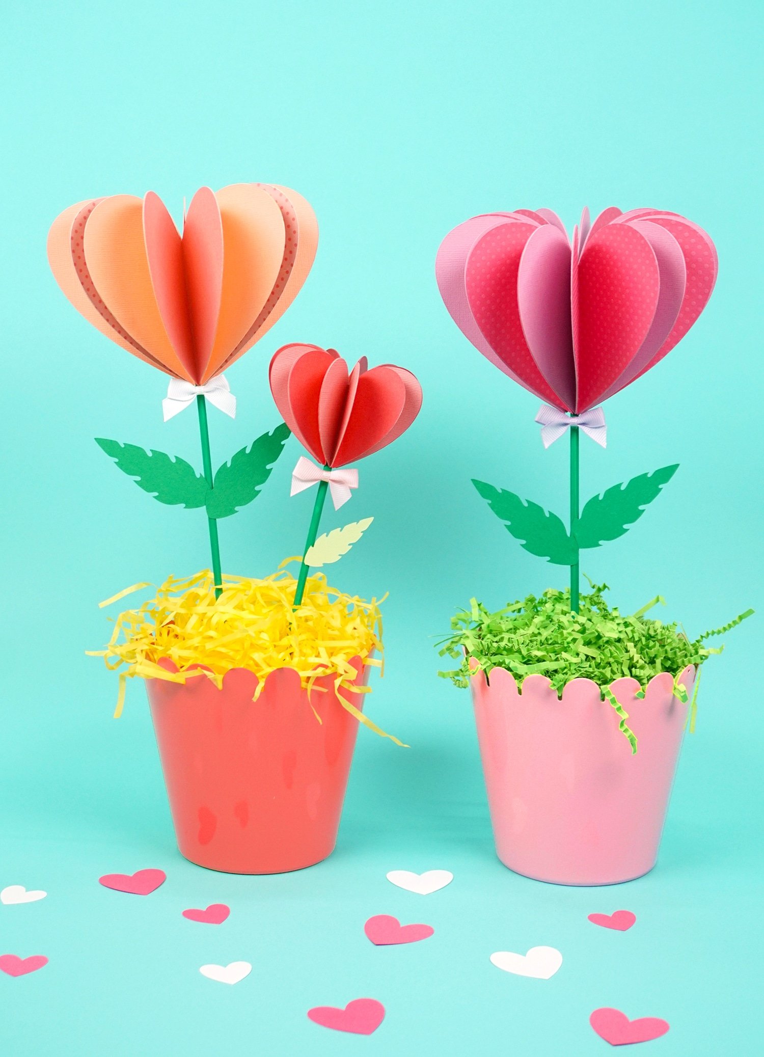 valentine heart flowers craft