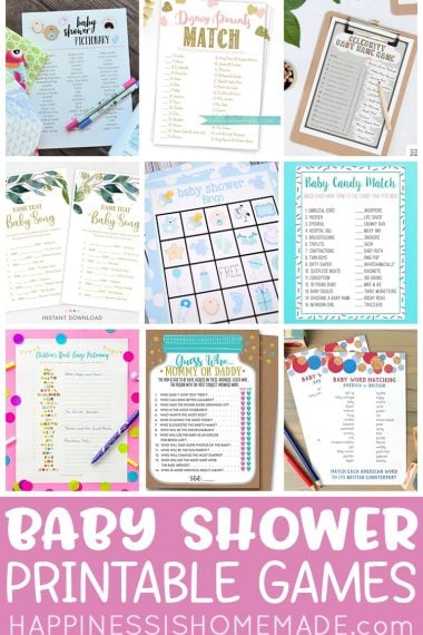 baby shower printable games