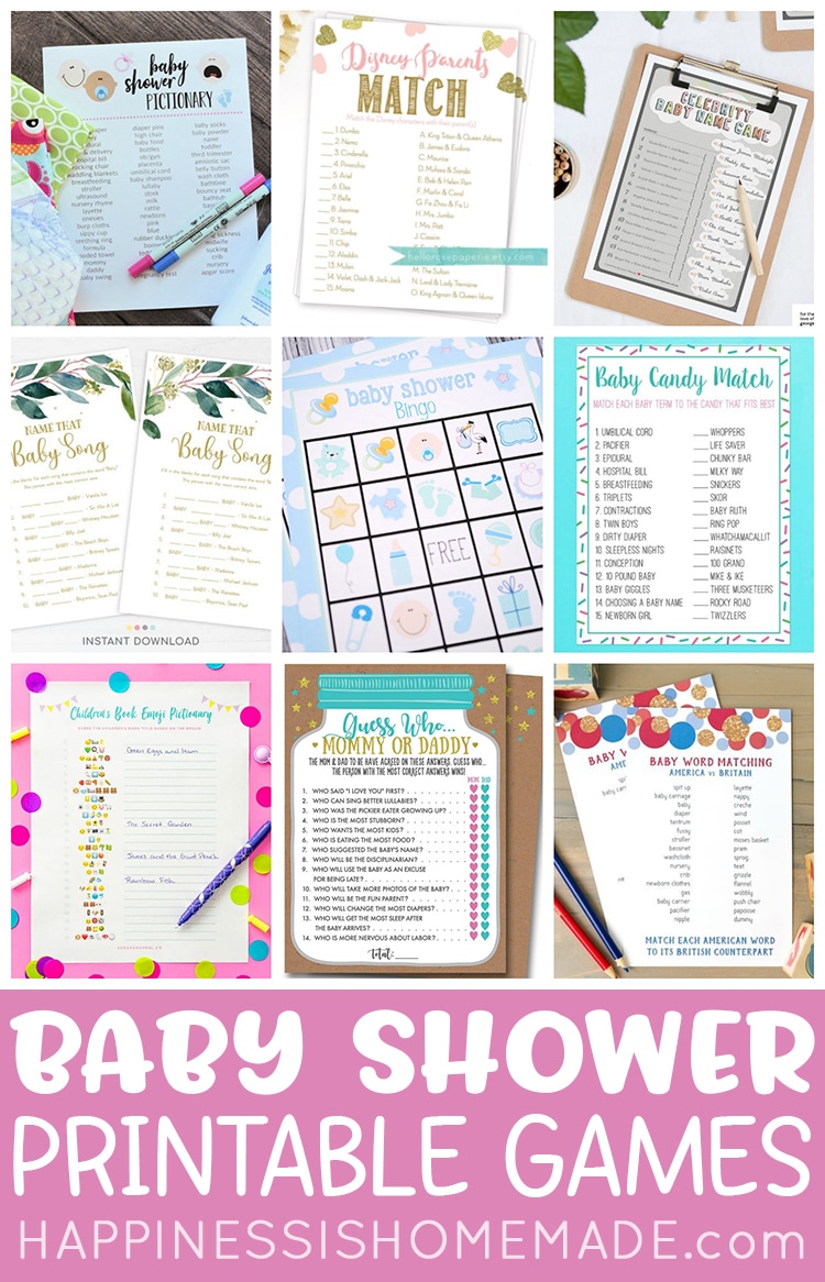 20 Printable Baby Shower Games Happiness Is Homemade