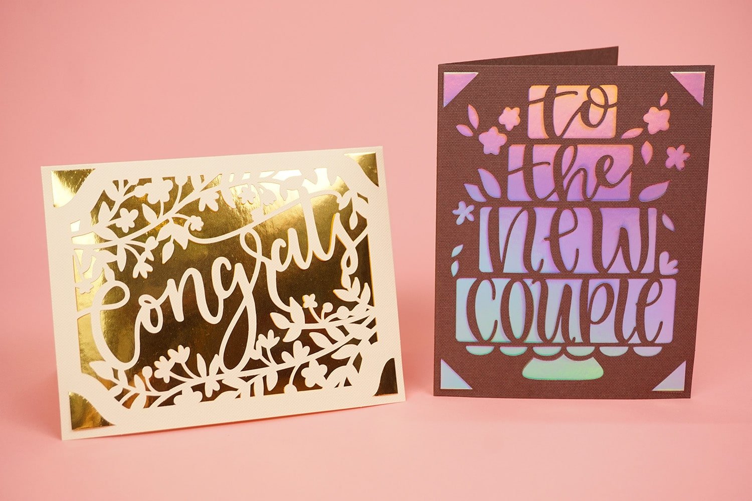two cards made from cricut joy
