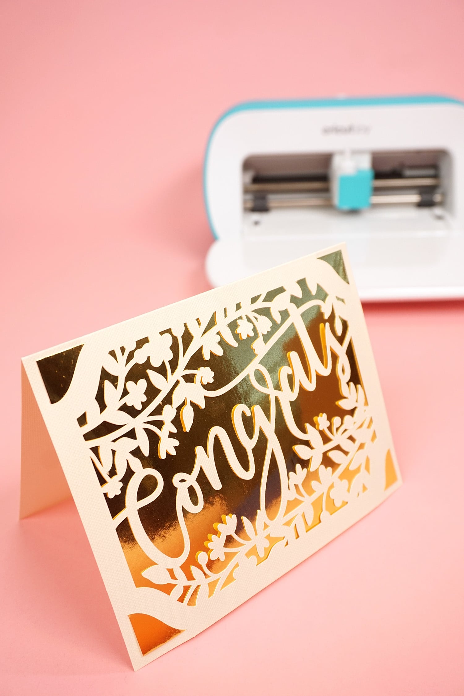 congratulations card made with cricut joy