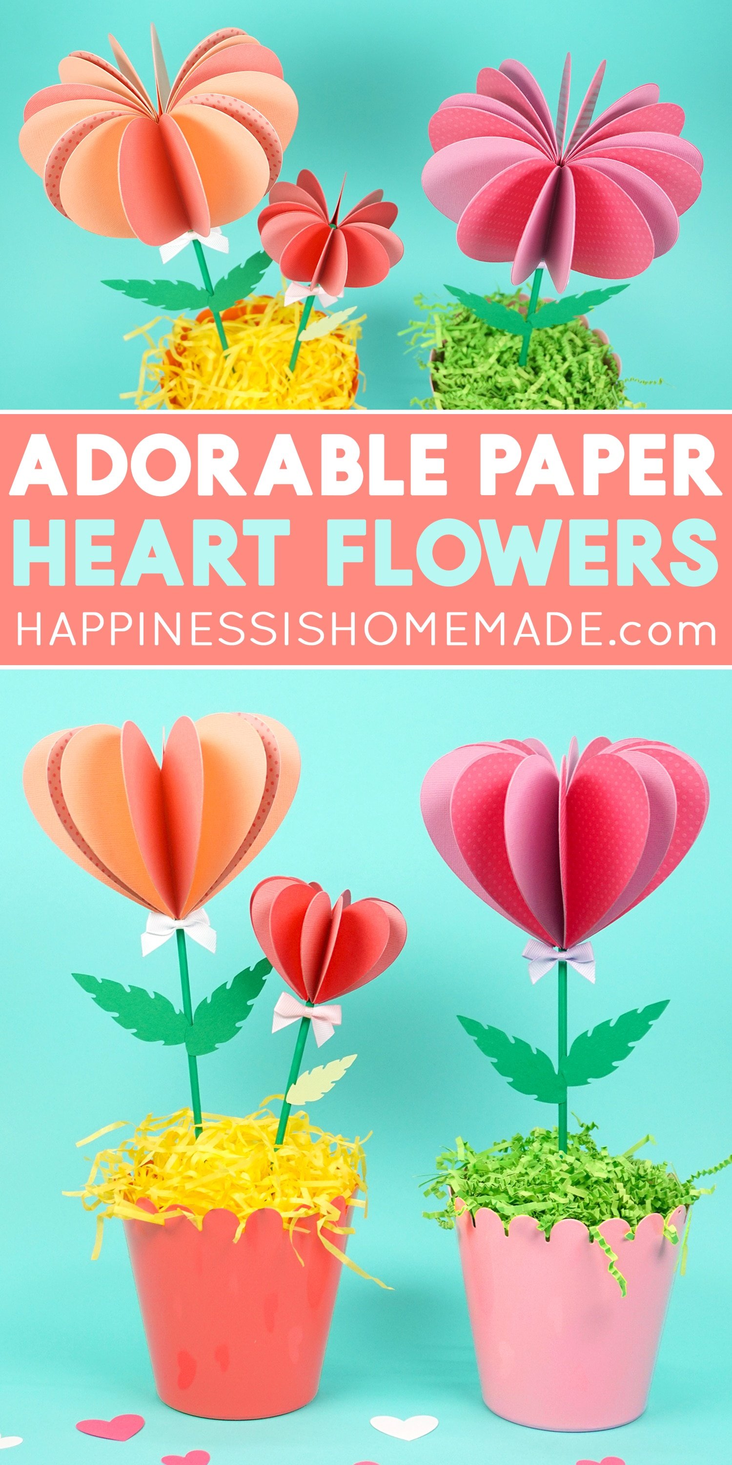 adorable paper heart flowers