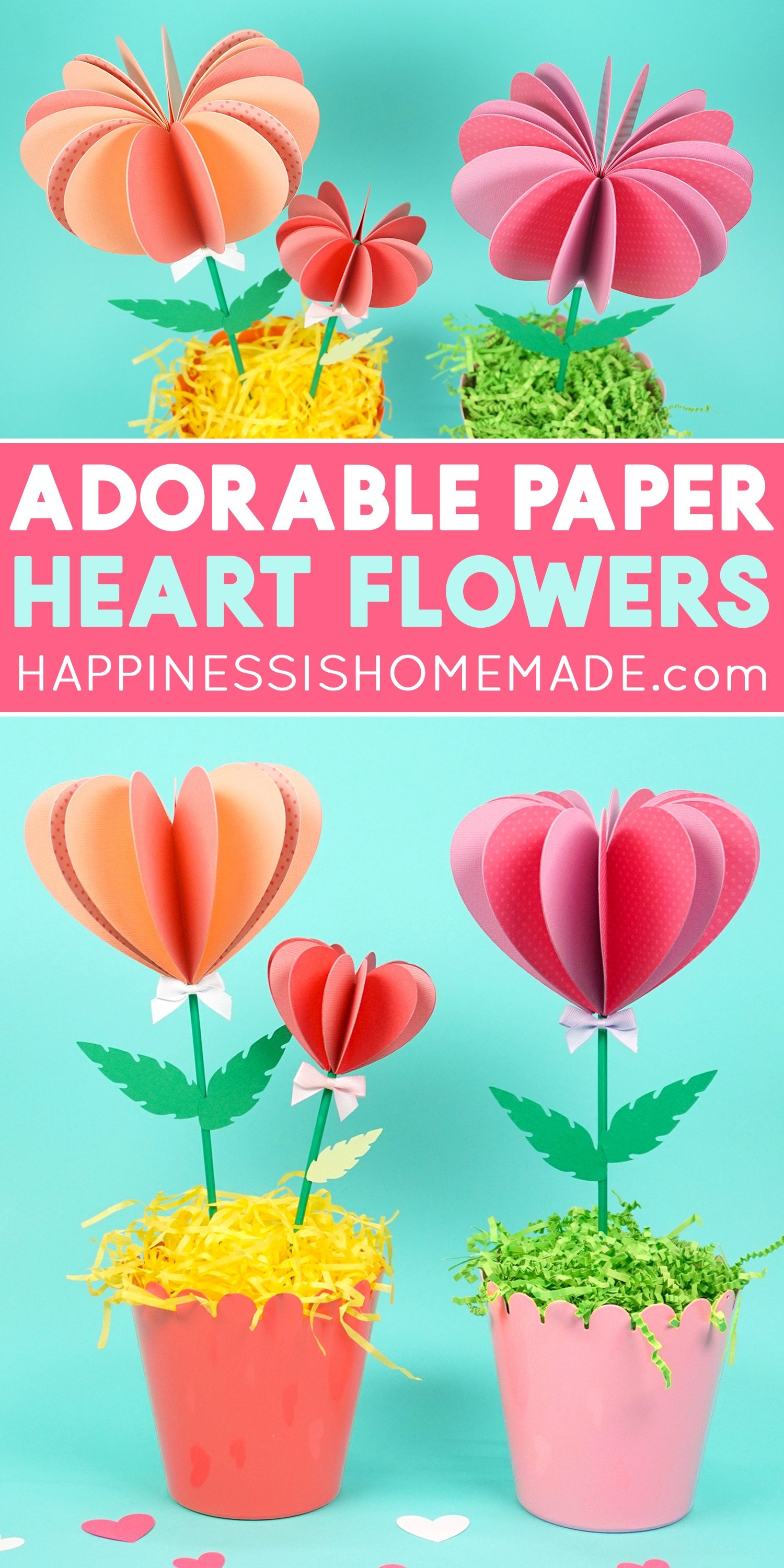 adorable paper heart flowers
