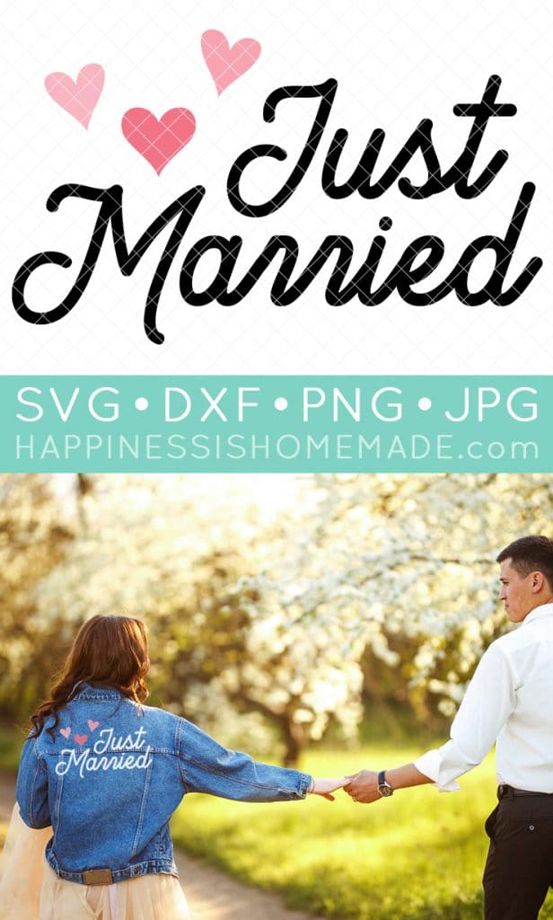 just married sign and free svg file