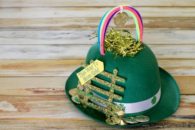 leprechaun hat made into a leprechaun trap for kids